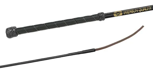 03180 Cotton thread cover, lacquered, leather handle, top lash made out of flexible leather string