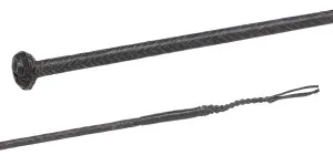 03091 Leder umflochten, Leder-Tellerknopf