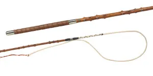07019 Holly imitation (hand carved willow), leather-grip, leather braided lash
