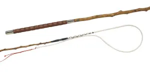 07050 Natural Holly wood, leather-grip, leather braided lash